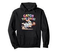 Catch The Eggs Funny Easter Bunny Plongée Catch Baseball Sweat à Capuche