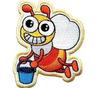 Catch the Patch Abeille Patch Thermocollant 6 x 7,5 cm à repasser pour Enfant avec Style Nature Insecte, Écusson Papillon Coudre Pantalon