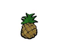 Catch the Patch Ananas Fruit Paillettes Patch Thermocollant 8,3 x 4,8 cm à repasser pour Enfant avec Fraise Banane Coloré Glitter, Écusson Couture Vêtement Bricolage Cadeau