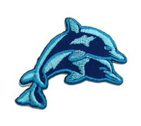 Catch the Patch Bebe Dauphin Patch Thermocollant 6,9 x 4,1 cm à repasser pour Enfant avec Style Océan Marin, Écusson Poisson Coudre Pantalon
