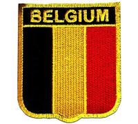 Catch the Patch Belgique Patch Thermocollant 6,4 x 7,3 cm à repasser pour Adulte Enfant avec Drapeau National Authentique, Souvenir Voyage Écusson Patrie
