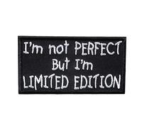 Catch the Patch Biker Citation Perfect But Limited Edition Patch Thermocollant 9 x 5 cm à repasser pour Adulte avec Style Humour Trash, Écusson Provoc Couture Jean