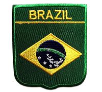 Catch the Patch Brésil Patch Thermocollant 6,5 x 7,5 cm à repasser pour Adulte Enfant avec Drapeau National Authentique, Souvenir Voyage Écusson Patrie
