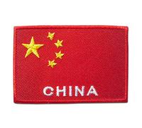Catch the Patch Chine Patch Thermocollant 7,7 x 5,1 cm à repasser pour Adulte Enfant avec Drapeau National Authentique, Souvenir Voyage Écusson Patrie