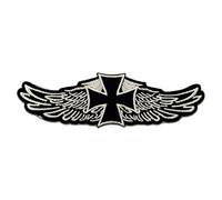 Catch the Patch Croix Chopper Motard Patch Thermocollant 12,2 x 3,9 cm à repasser pour Adulte avec Heavy Metal Festival Vintage Original, Écusson Couture Vêtement Bricolage Cadeau