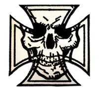 Catch the Patch Croix Chopper Motard Patch Thermocollant 7,7 x 7,7 cm à repasser pour Adulte avec Heavy Metal Festival Vintage Original, Écusson Couture Vêtement Bricolage Cadeau