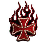 Catch the Patch Croix Chopper Patch Thermocollant 8,4 x 5,5 cm à repasser pour Adulte avec Heavy Metal Festival Vintage Original, Écusson Couture Vêtement Bricolage Cadeau