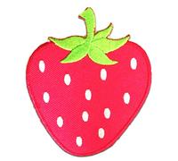 Catch the Patch Fraise Fruit Patch Thermocollant 6,5 x 7,7 cm à repasser pour Enfant avec Été Pique-Nique Paillettes Vintage, Écusson Couture Vêtement Bricolage Cadeau