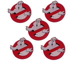 Catch the Patch Ghostbusters Patch Thermocollant Lot de 5 à repasser pour Adulte avec No-Ghost Symbole Chasseur Fantômes Culte Vintage, Ecto-1 Proton Pack Slimer Fan Détail Authentique