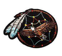Catch the Patch Indien Aigle Attrape-Reves Patch Thermocollant 7,5 x 9 cm à repasser pour Enfant avec Style Plume Sauvage, Écusson Hibou Coudre Pantalon