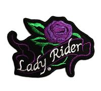 Catch the Patch Lady Rider Motarde Patch Thermocollant 9 x 7 cm à repasser pour Adulte avec Motard Gilet Heavy Metal Rocker, Écusson Couture Vêtement Bricolage Cadeau