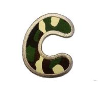Catch the Patch Lettre C Militaire Patch Thermocollant Lettres 6,2 x 4,9 cm à repasser pour Enfant Adulte avec Prénom Initiales Monogramme Personnalisé, Sport Equipe Football Numeros Transfert