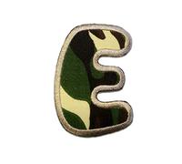 Catch the Patch Lettre E Militaire Patch Thermocollant Lettres 6,2 x 4,5 cm à repasser pour Enfant Adulte avec Prénom Initiales Monogramme Personnalisé, Sport Equipe Football Numeros Transfert