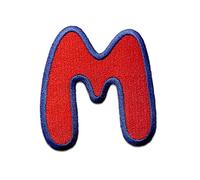 Catch the Patch Lettre M Rouge Patch Thermocollant Lettres 6,3 x 5,9 cm à repasser pour Enfant Adulte avec Prénom Initiales Monogramme Personnalisé, Sport Equipe Football Numeros Transfert