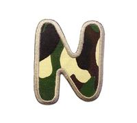 Catch the Patch Lettre N Militaire Patch Thermocollant Lettres 6,3 x 4,8 cm à repasser pour Enfant Adulte avec Prénom Initiales Monogramme Personnalisé, Sport Equipe Football Numeros Transfert