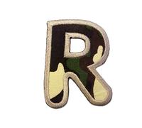 Catch the Patch Lettre R Militaire Patch Thermocollant Lettres 6,2 x 4,8 cm à repasser pour Enfant Adulte avec Prénom Initiales Monogramme Personnalisé, Sport Equipe Football Numeros Transfert