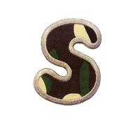 Catch the Patch Lettre S Militaire Patch Thermocollant Lettres 6,2 x 4,9 cm à repasser pour Enfant Adulte avec Prénom Initiales Monogramme Personnalisé, Sport Equipe Football Numeros Transfert