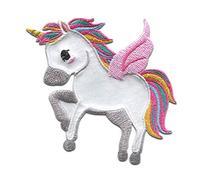 Catch the Patch Licorne Ailes Patch Thermocollant 7,6 x 7,3 cm à repasser pour Enfant Fille avec Style Magique Féerique, Écusson Vêtement Cheval Poney