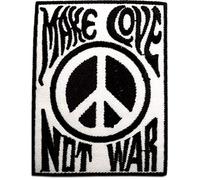 Catch the Patch Make Love Peace Paix Patch Thermocollant 9 x 6,8 cm à repasser pour Adulte avec Style Vintage Festival