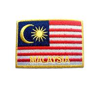 Catch the Patch Malaisie Patch Thermocollant 5,1 x 7,1 cm à repasser pour Adulte Enfant avec Drapeau National Authentique, Souvenir Voyage Écusson Patrie