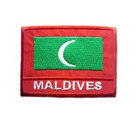Catch the Patch Maldives Patch Thermocollant 4,9 x 6,9 cm à repasser pour Adulte Enfant avec Drapeau National Authentique, Souvenir Voyage Écusson Patrie