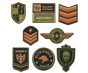 Catch the Patch Militaire Écussons Militaire Lot de 9 à repasser pour Adulte avec Bundle Armée Souvenir Original, Carnaval Mardi Gras Halloween Cosplay Soldat Idée