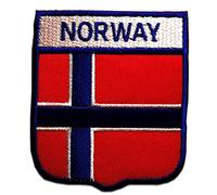 Catch the Patch Norvège Patch Thermocollant 6,4 x 7,4 cm à repasser pour Adulte Enfant avec Drapeau National Authentique, Souvenir Voyage Écusson Patrie