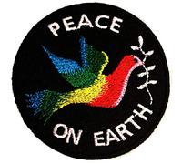 Catch the Patch Peace Colombe Paix Patch Thermocollant 7,5 x 7,5 cm à repasser pour Adulte avec Style Vintage Festival