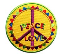 Catch the Patch Peace Paix Love Patch Thermocollant 7,5 x 7,5 cm à repasser pour Adulte avec Style Vintage Festival
