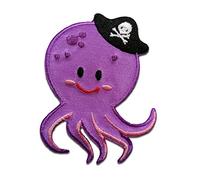 Catch the Patch Pieuvre Pirate Patch Thermocollant 6,6 x 5,2 cm à repasser pour Enfant avec Caraïbes Trésor Vintage Authentique, Écusson Couture Vêtement Bricolage Anniversaire