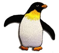 Catch the Patch Pingouin Enfant Animal Heureux Patch Thermocollant 7,8 x 7,2 cm à repasser pour Enfant avec Style Plume Sauvage, Écusson Hibou Coudre Pantalon