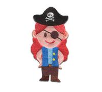 Catch the Patch Pirate Femme Capitaine Patch Thermocollant 3,7 x 7,1 cm à repasser pour Enfant avec Caraïbes Trésor Vintage Authentique, Écusson Couture Vêtement Bricolage Anniversaire