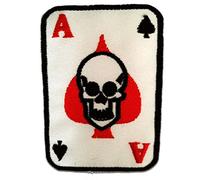 Catch the Patch Poker As Tête De Mort Biker Patch Thermocollant 5,5 x 8 cm à repasser pour Adulte avec Skull Vintage Edgy Statement, Écusson Couture Vêtement Bricolage Cadeau