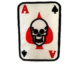 Catch the Patch Poker As Tête De Mort Biker Patch Thermocollant 5,5 x 8 cm à repasser pour Adulte avec Skull Vintage Edgy Statement, Écusson Couture Vêtement Bricolage Cadeau