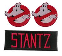 Catch the Patch Ray Stantz Patch Thermocollant Lot de 3 à repasser pour Adulte avec Collection Chasseur Fantômes Film Vintage Original, Ecto-1 Proton Pack Slimer Fan Détail Authentique