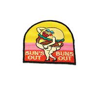 Catch the Patch Suns Out Buns Out Burger Patch Thermocollant 6,8 x 7 cm à repasser pour Adulte avec Fast Food Été Statement, Écusson Couture Vêtement Bricolage Cadeau