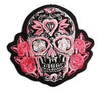 Catch the Patch Tête De Mort Biker Patch Thermocollant 8,5 x 7,8 cm à repasser pour Adulte avec Skull Vintage Edgy Statement, Écusson Couture Vêtement Bricolage Cadeau