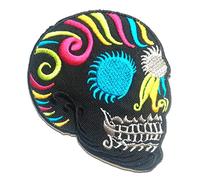 Catch the Patch Tête De Mort Modern Noir Patch Thermocollant 8,2 x 10 cm à repasser pour Adulte avec Skull Vintage Edgy Statement, Écusson Couture Vêtement Bricolage Cadeau