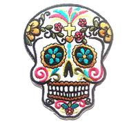 Catch the Patch Tête De Mort Squelette Patch Thermocollant 6,5 x 8,7 cm à repasser pour Adulte avec Skull Vintage Edgy Statement, Écusson Couture Vêtement Bricolage Cadeau