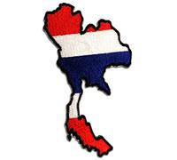 Catch the Patch Thaïlande Patch Thermocollant 9,2 x 6 cm à repasser pour Adulte Enfant avec Drapeau National Authentique, Souvenir Voyage Écusson Patrie