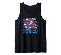 Catch Waves and Freedom Planche de surf Motif floral Débardeur