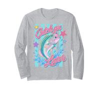 Catch Ya Later Rainbow Trout Preppy Retro Lake Fishing Manche Longue