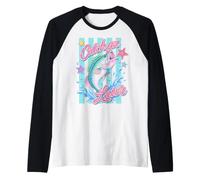 Catch Ya Later Rainbow Trout Preppy Retro Lake Fishing Manche Raglan