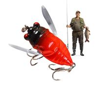 Catcher de pêche à la cigale - Attisation de la pêche à la basse - appâts de pêche en cigale, leurres attractifs d'eau, poisson fait face à des appâts de fausses prises en forme de cica