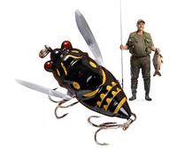 Catcher De Pêche Cigada - Lys D'attrait d'eau Douce Réaliste | Les Faux Crissants en Forme Cigale sont des Leurres Capture Appâts Natation pour Cibler Les Basses, La Truite Et d'autres Poissons