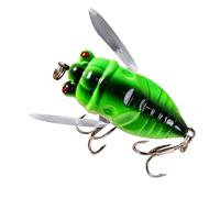 Catcher De Pêche Cigada - Lys D'attrait d'eau Douce Réaliste | Les Faux Crissants en Forme Cigale sont des Leurres Capture Appâts Natation pour Cibler Les Basses, La Truite Et d'autres Poissons