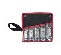 Catchet de poche de tête, rotation optimisée, 8-19 mm, 5 pièces Double Drive Flex Head Small clichet, Spanner pliable, largement applicable, pour la réparation de construction automobile électronique