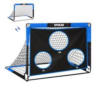 CATCHLUCK But de football pour enfants - Pop Up - But de football pour le jardin, l'entraînement en plein air - Avec sac de transport - Bleu - 150 x 120 x 120 cm