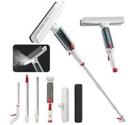 CATCHLUCK Kit de nettoyage de vitres professionnel 3 en 1 avec fonction de pulvérisation et collecteur d'eau