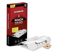 Catchmaster Lot de 10 pièges à cafards avec appâts pour cafards utilisés par les professionnels des nuisibles - Piège à cafards à colle adhésive pour la maison, la cuisine, la salle de bain et le